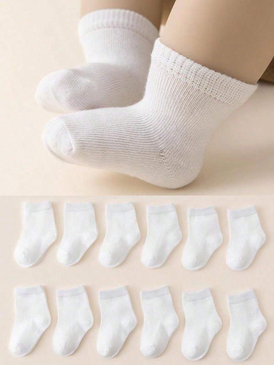 1 Pair White Baby/Toddler Socks