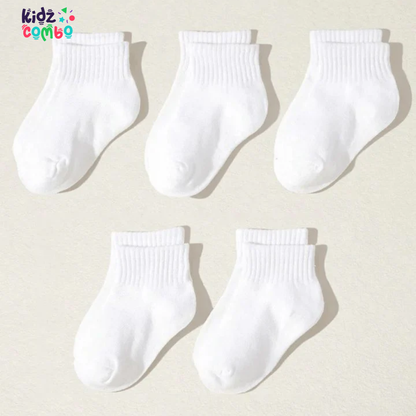 1 Pair White baby plain socks