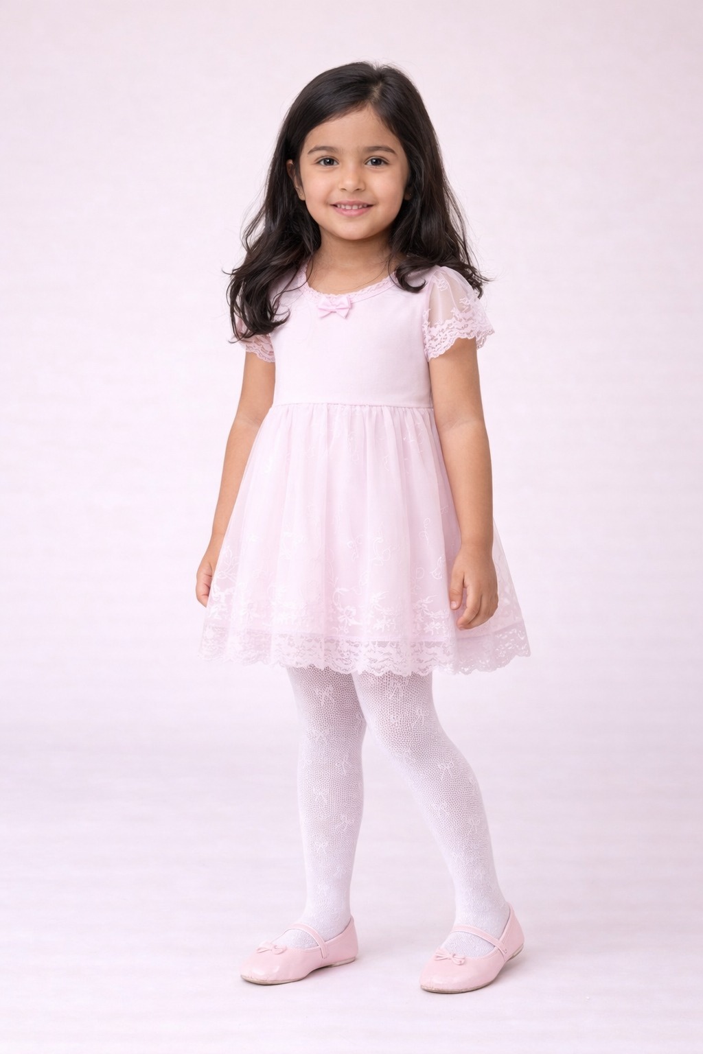 1 pc Baby/Toddler Girls White Butterfly Jacquard Mesh Tights, Lightweight For Spring/Summer