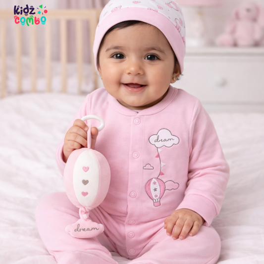KidzCombo “Sweet Dreams” 8-Piece Newborn Set – Pink