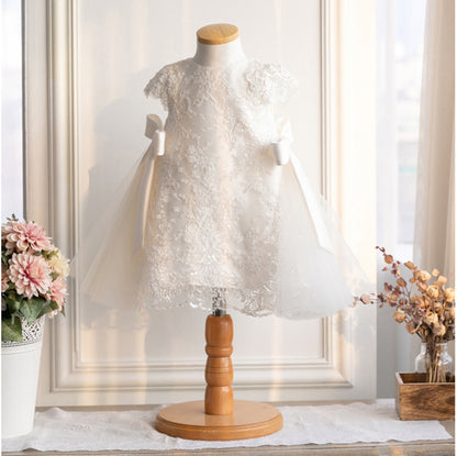 KidzCombo “Little Grace” Lace Tulle Dress – White