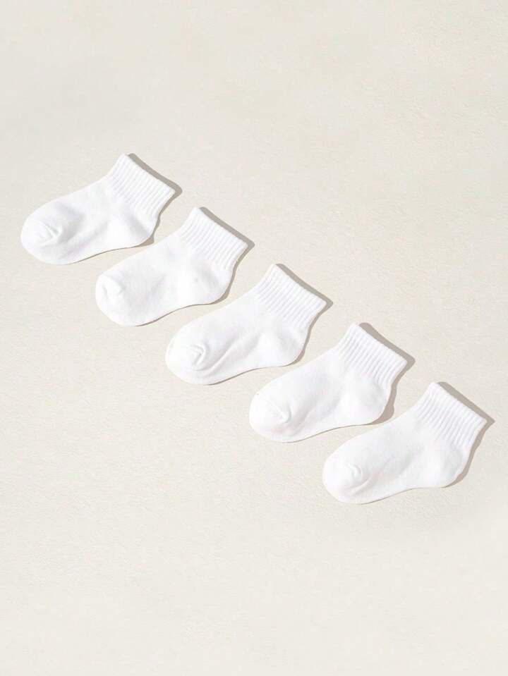 1 Pair White baby plain socks