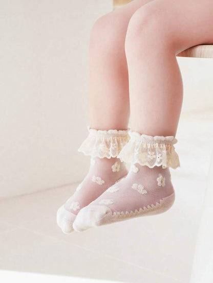 1 Pair Of Baby-Socks,Kids Socks,Mesh Breathable Children's Socks (Beige)