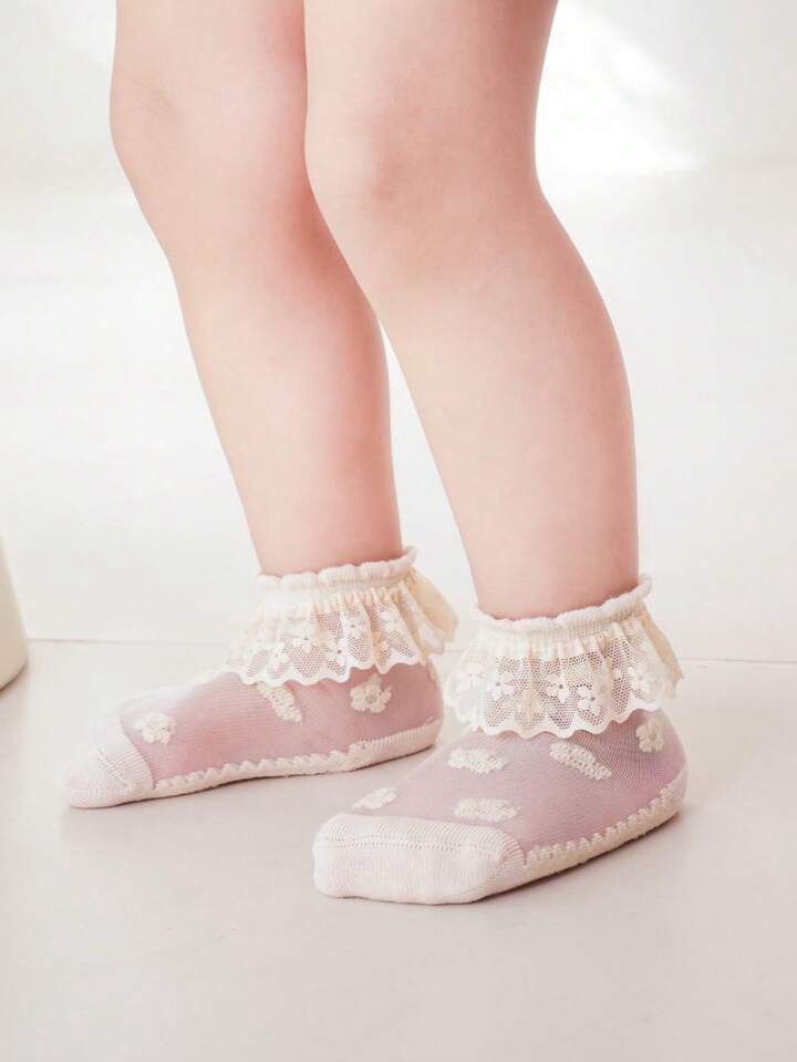 1 Pair Of Baby-Socks,Kids Socks,Mesh Breathable Children's Socks (Beige)