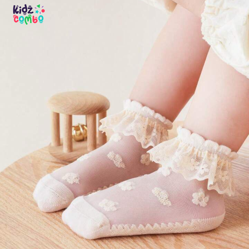 1 Pair Of Baby-Socks,Kids Socks,Mesh Breathable Children's Socks (Beige)