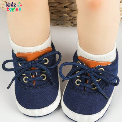 Newborn Solid Color Lace Casual Soft Bottom Sneakers, Infant First Walking