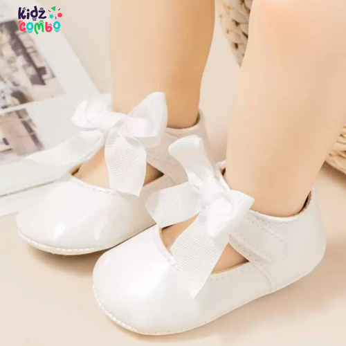 1pair Baby Girls' Bowknot Decor Flat Shoes